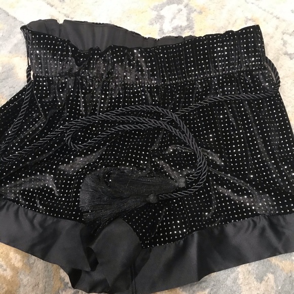 Rare VS black velvet and glitter tassel pajama set - Picture 6 of 8